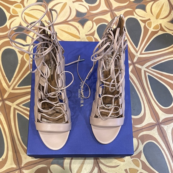 Aquazzura Shoes - Aquazzura Women's Lace-Up Heels - Cream